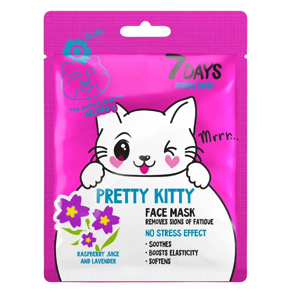 7Days Animal Face Mask Pretty Kitty 28g - Image 4