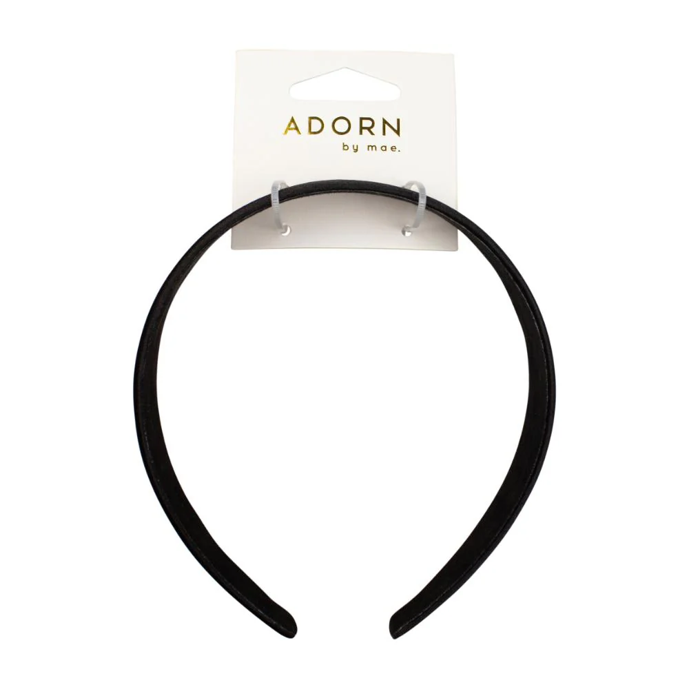 Adorn by Mae Headband Matte Satin Black 3.5cm - Image 4