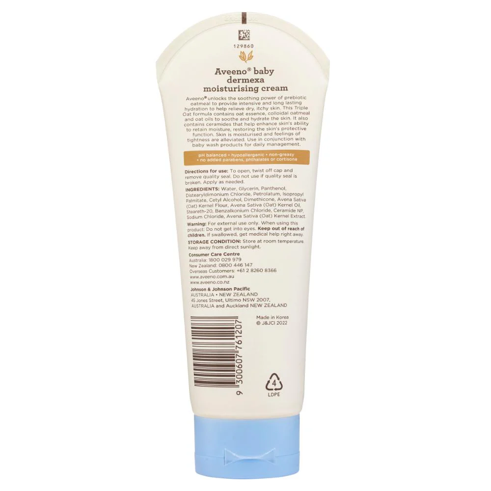 Aveeno Baby Dermexa Moisturising Cream 206g - Image 4
