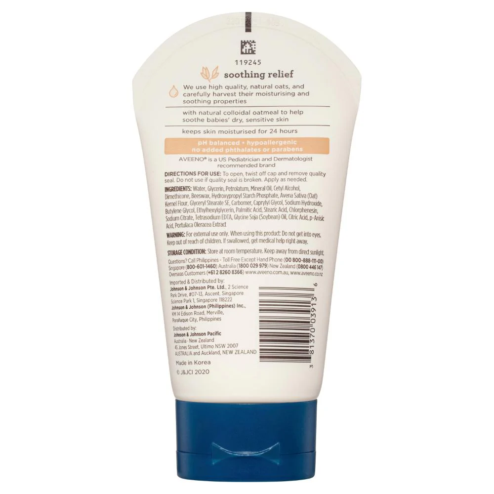Aveeno Baby Soothing Relief Moisture Cream 140g - Image 3