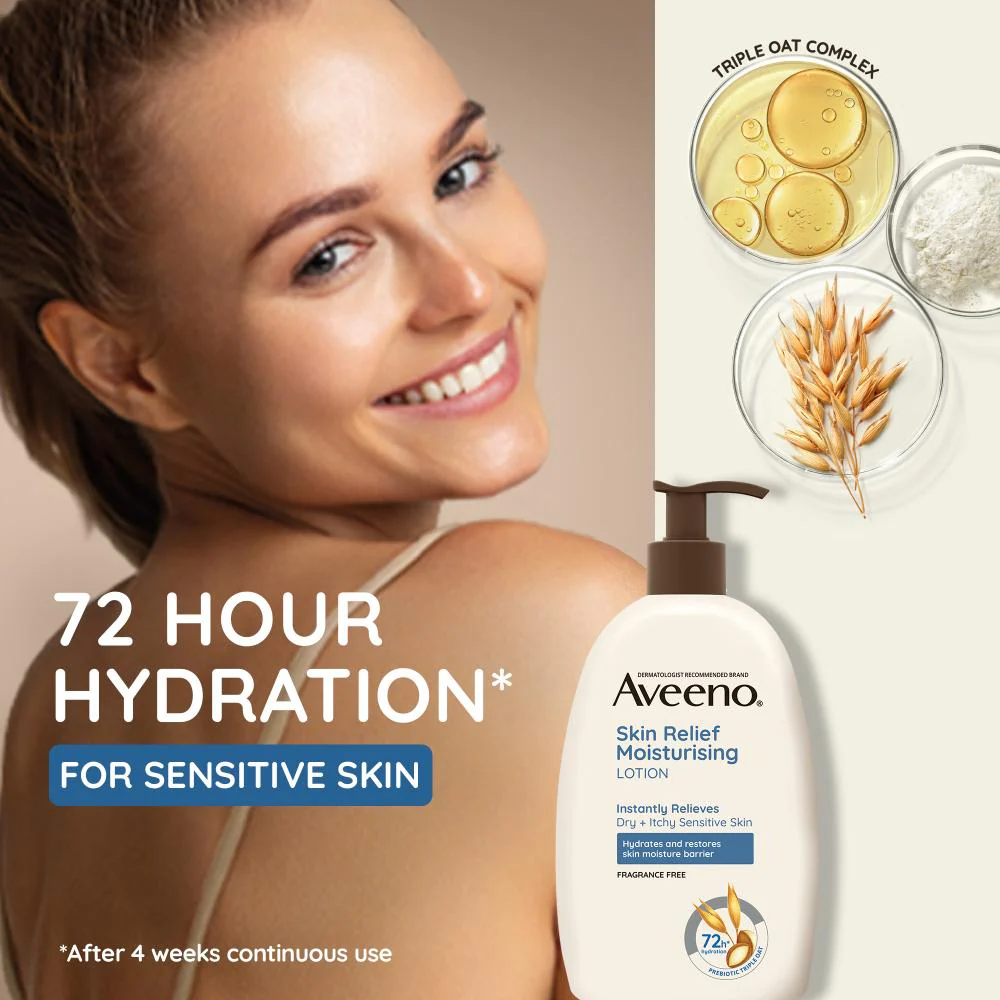 Aveeno Skin Relief Moisturising Lotion Fragrance Free 354ml - Image 5