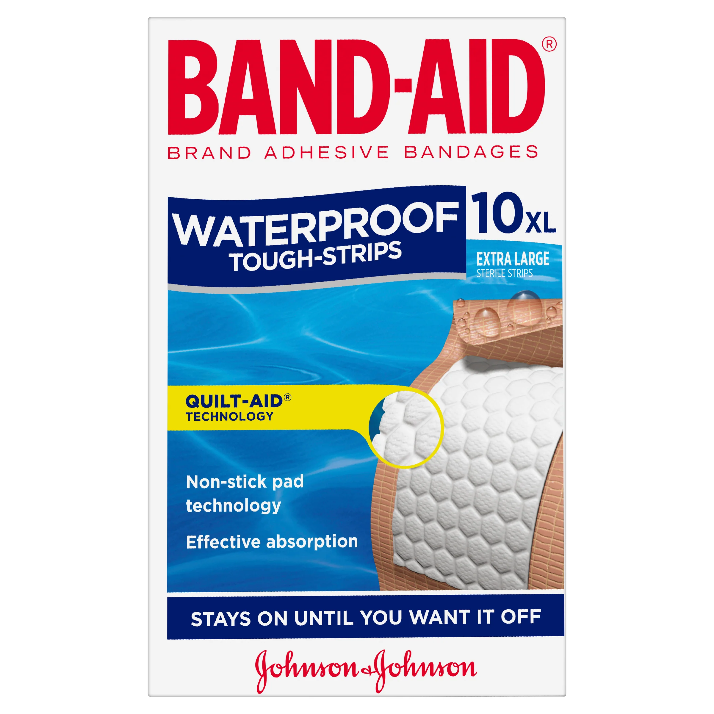 Band-Aid Tough Strips Waterproof Extra Large 10pk