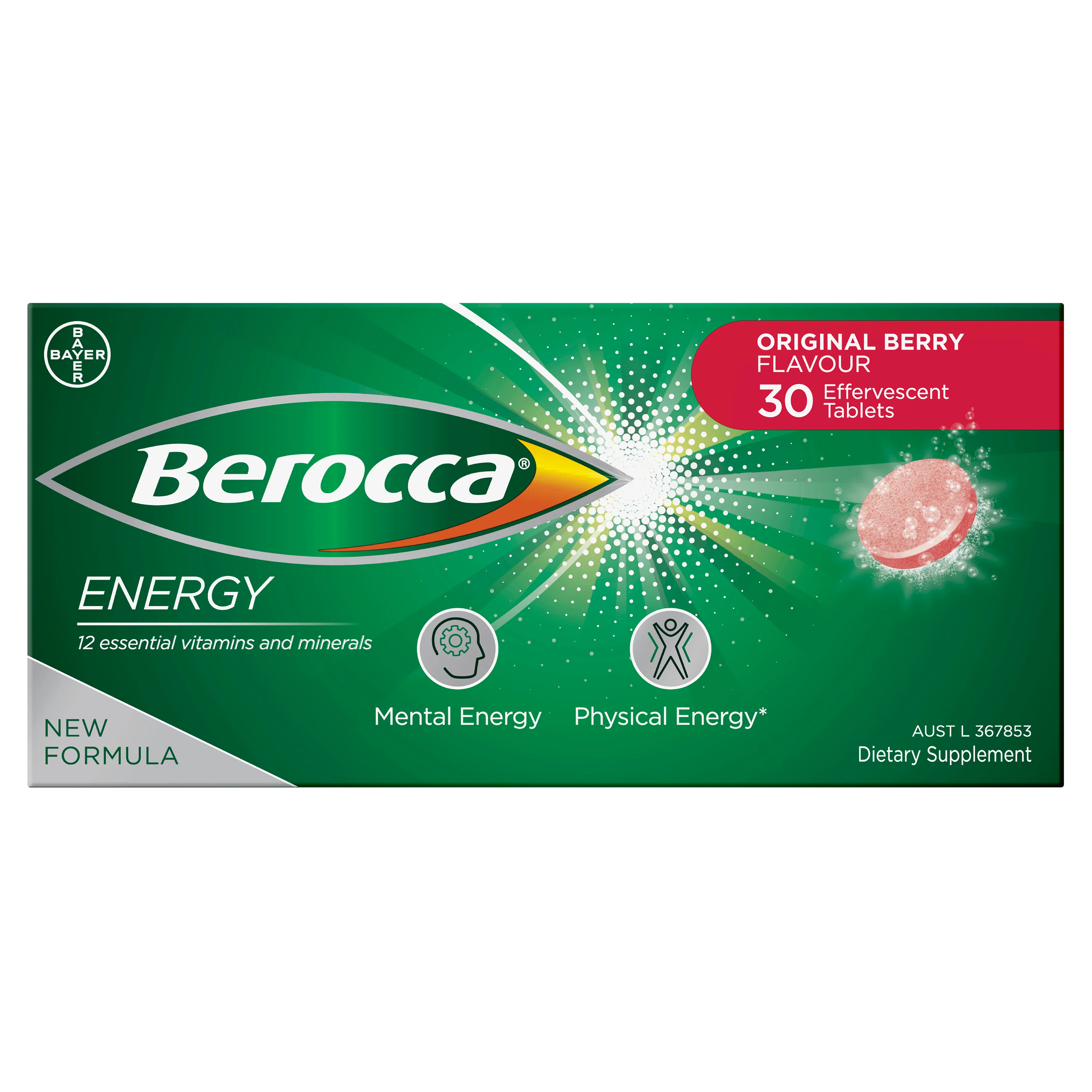 Berocca Energy Original Berry Effervescent Tablets 30s - Image 2