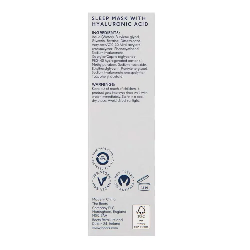 Boots Mens Everyday Skin with Hyaluronic Acid Sleep Mask 30ml - Image 3