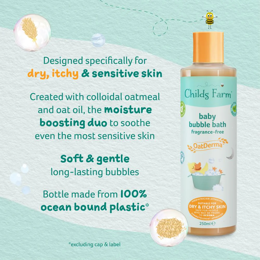 Childs Farm Oatderma Baby Bath Fragrance Free 250ml - Image 2