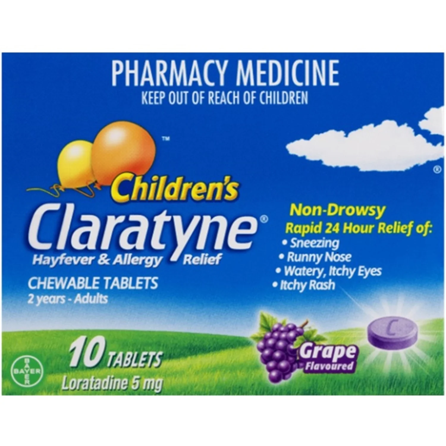 Claratyne Childrens Grape Tablets 5mg 10s - Image 3