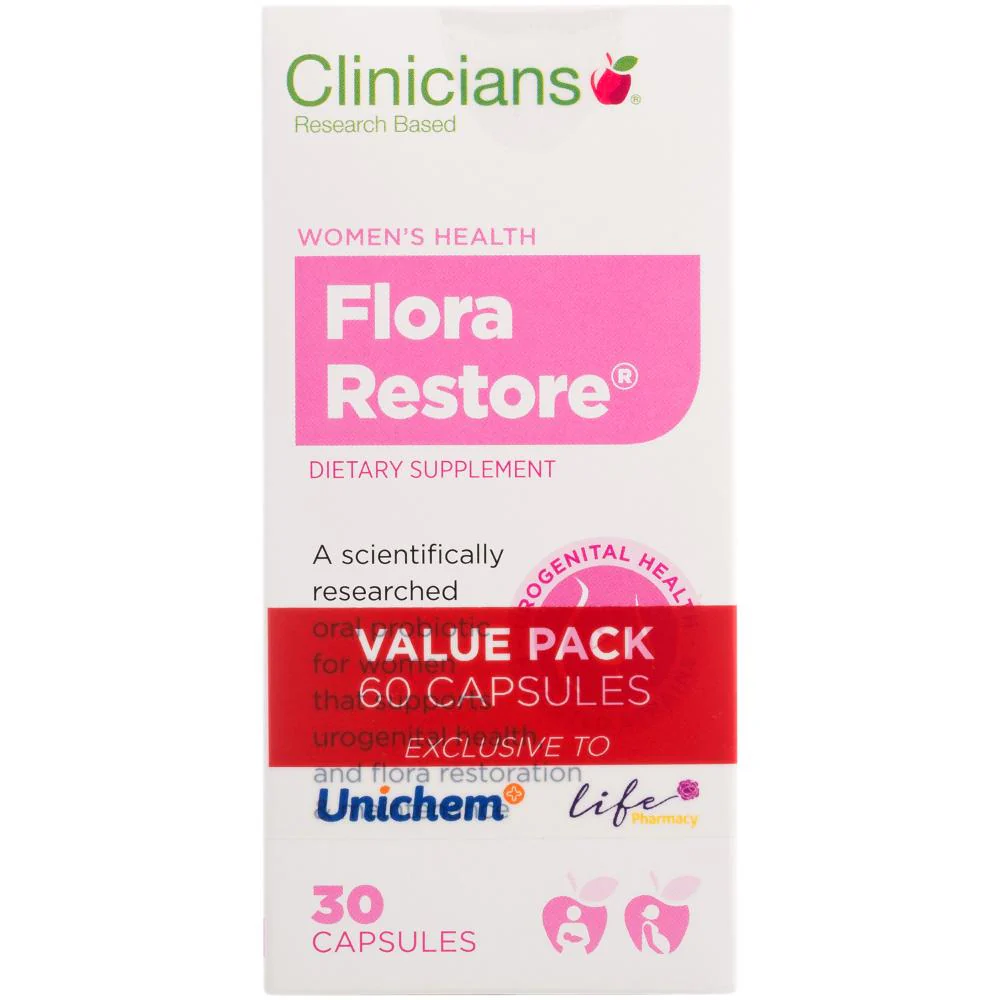 Clinicians Flora Restore Capsules 2 x 30s (Banded Pack)