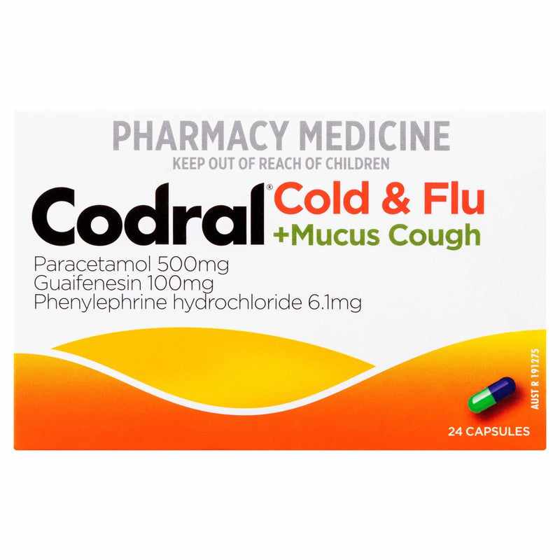 Codral Cold & Flu + Mucus Cough Capsules 24s - Image 2