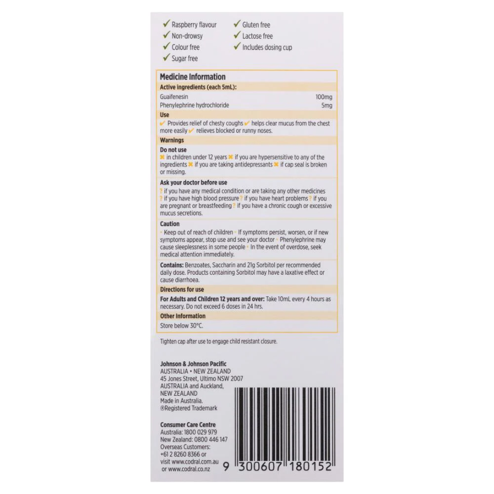 Codral Mucus Cough & Cold Liquid 200ml - Image 9