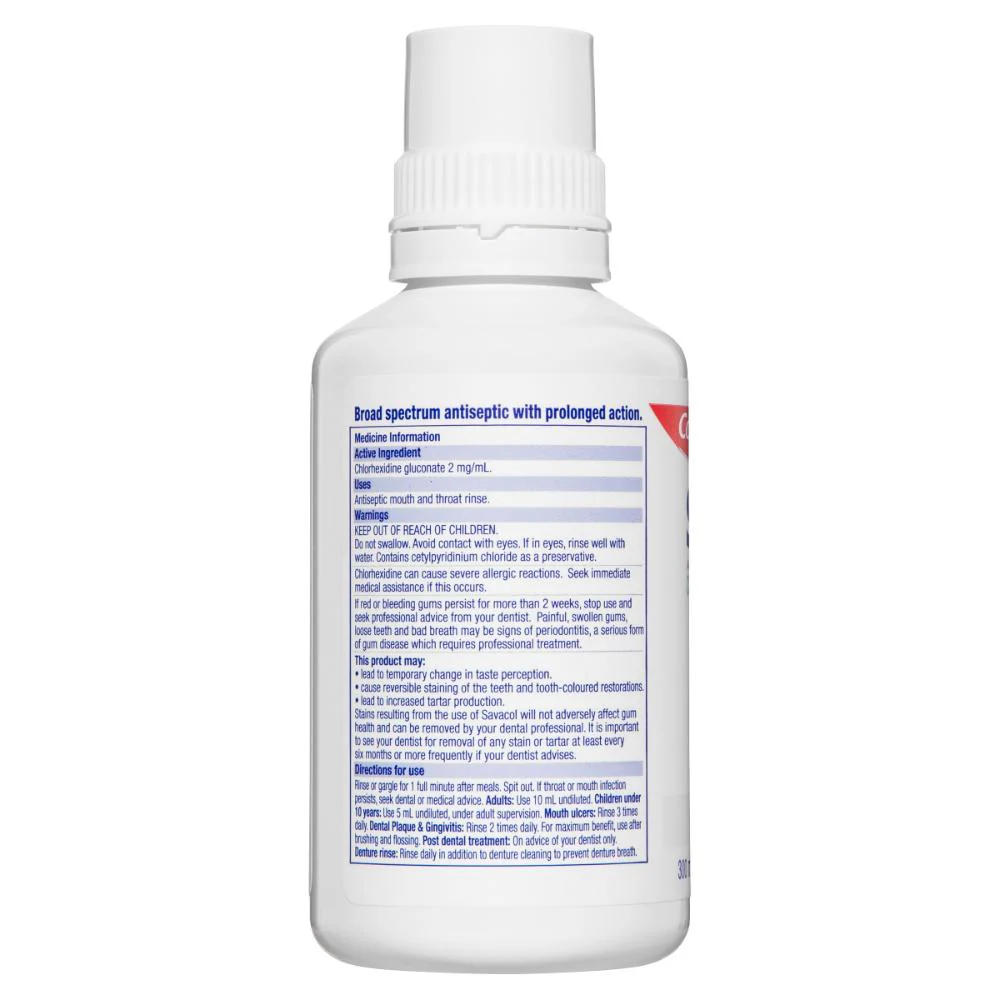 Colgate Savacol Antiseptic Mouth Throat Rinse Original Mint 300ml - Image 7