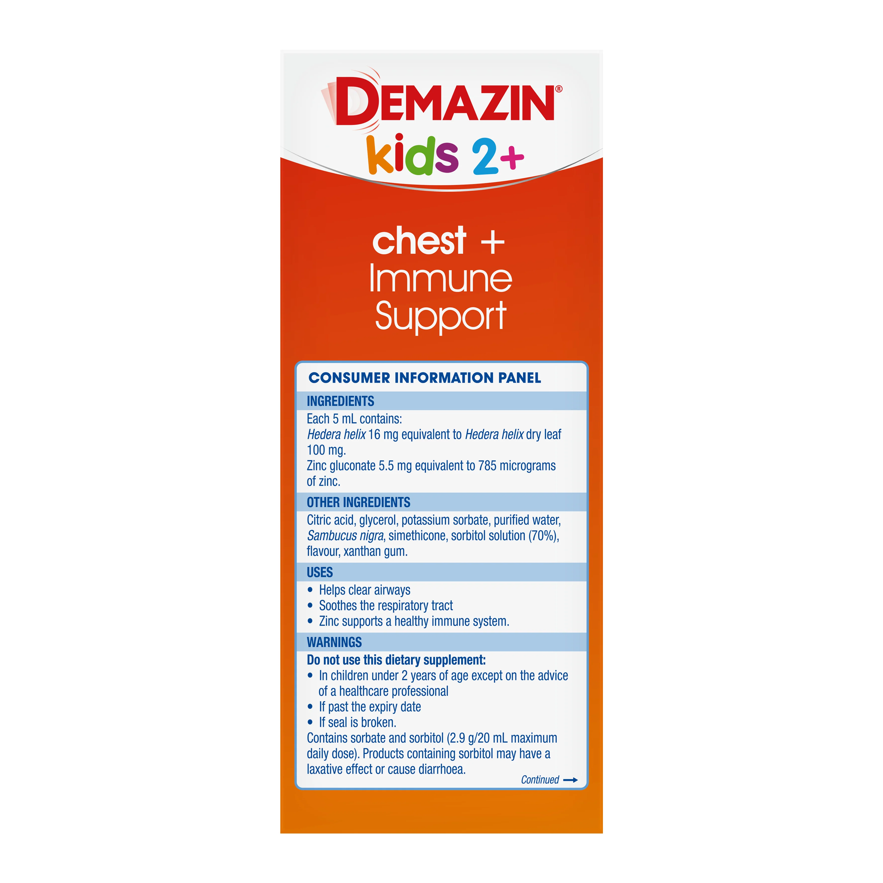 Demazin Kids 2+ Chest + Immune Support 200ml - Image 3