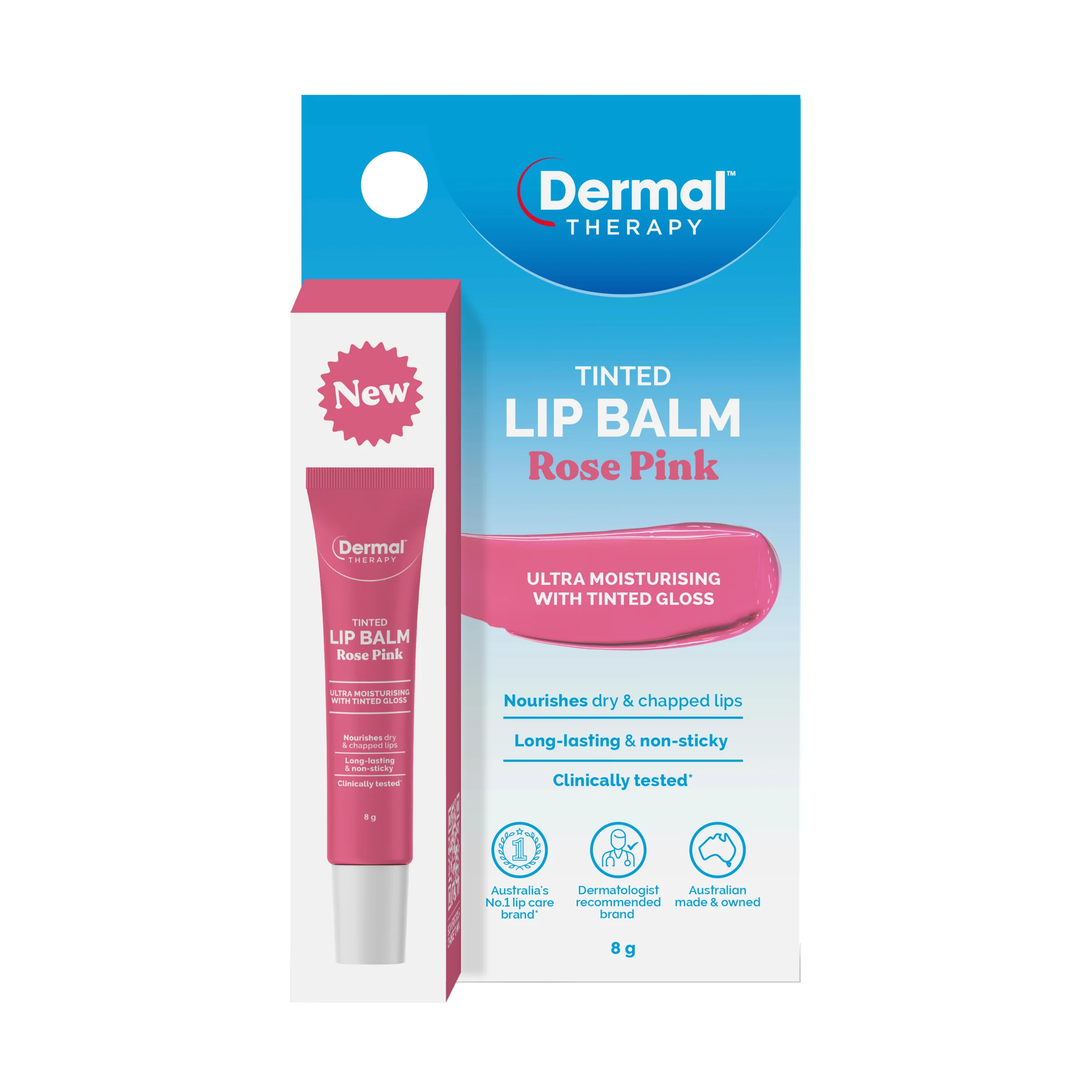 Dermal Therapy Lip Balm Tint Rose Pink 8g - Image 5