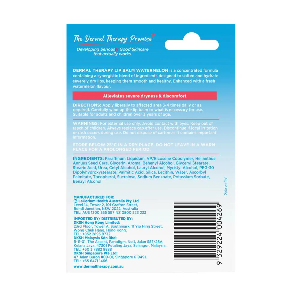 Dermal Therapy Lip Balm Watermelon Stick 4.8g - Image 2