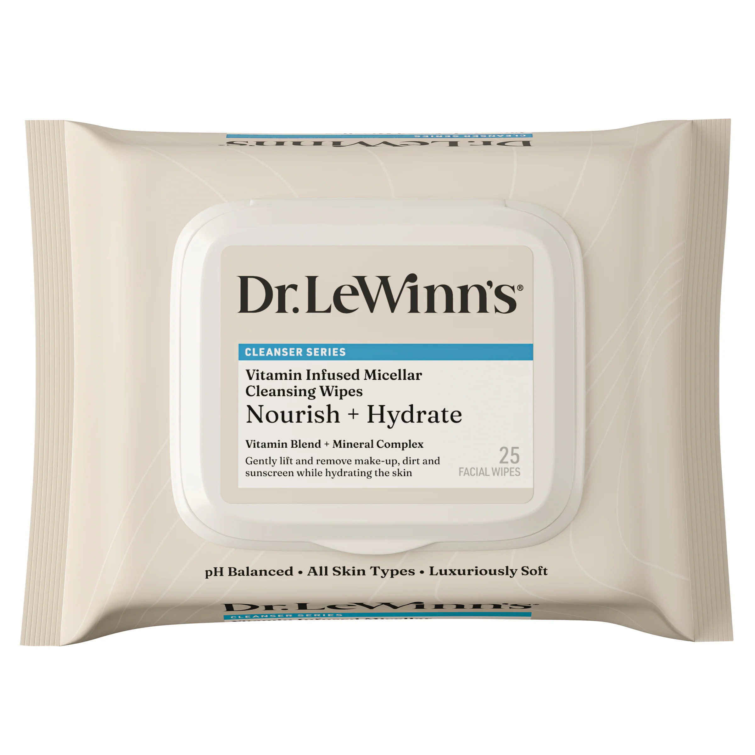 Dr LeWinn's Hydrate + Nourish Vitamin-Infused Micellar Wipes 25pk