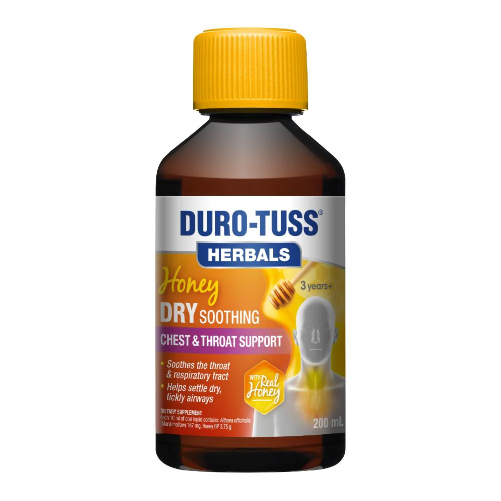 Duro-Tuss Herbals Honey Dry Soothing Chest & Throat Suppport Liquid 200ml - Image 4