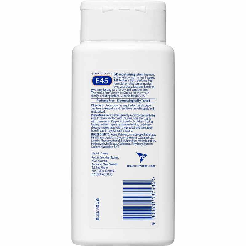E45 Moisturising Lotion for Dry Skin 200ml - Image 3