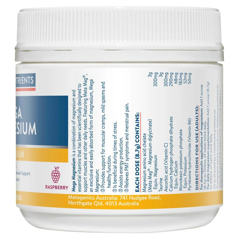 Ethical Nutrients Mega Magnesium Raspberry Powder 200g - Image 4