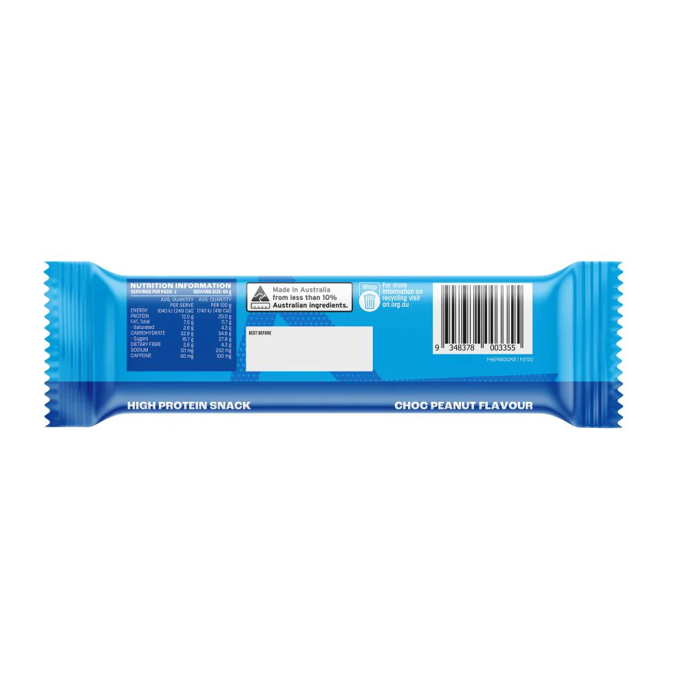 Famous Nutrition High Energy Protein Bar Choc Peanut 60g - Image 3