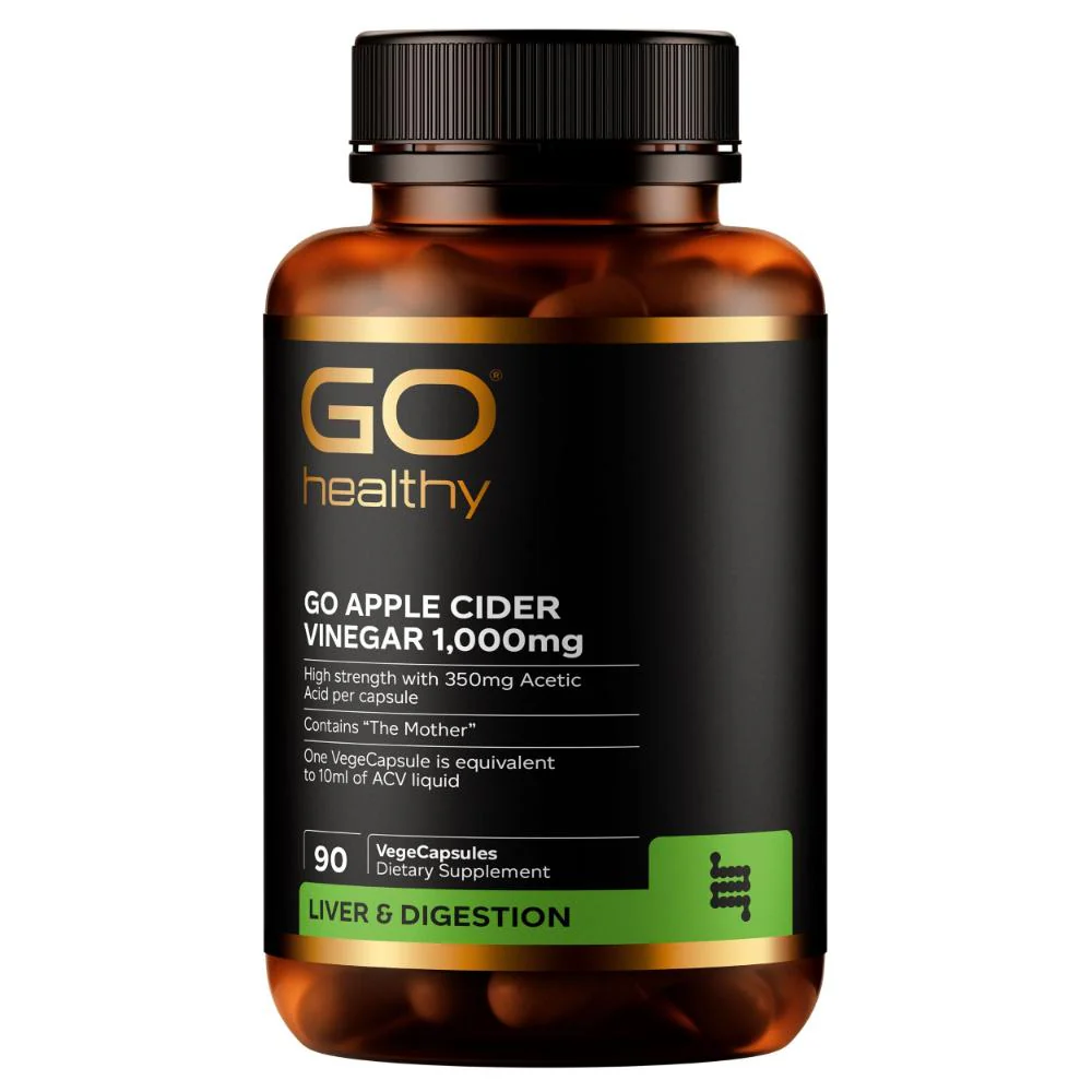 GO Healthy GO Apple Cider Vinegar 1,000mg VegeCapsules 90s - Image 3