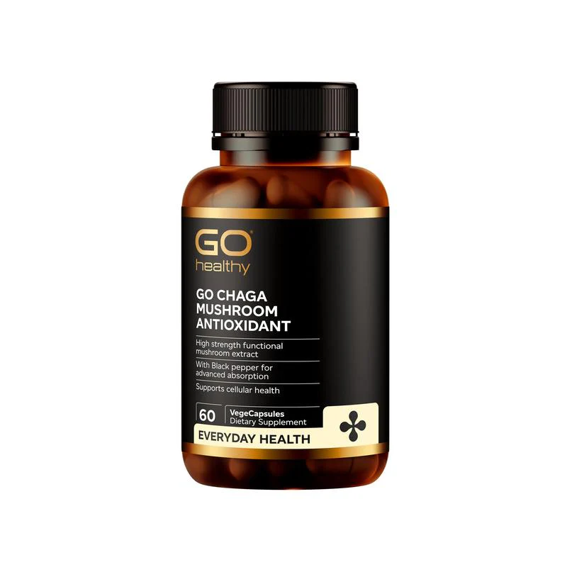 GO Healthy GO Chaga Mushroom Antioxidant VegeCapsules 60s - Image 2