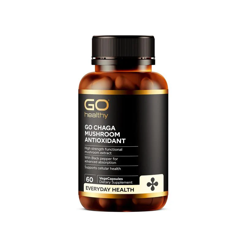 GO Healthy GO Chaga Mushroom Antioxidant VegeCapsules 60s - Image 3