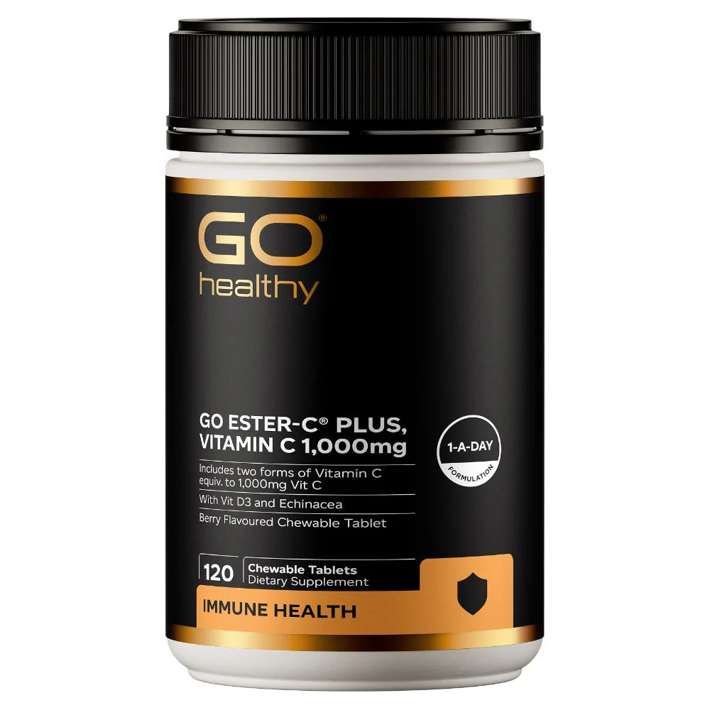 GO Healthy GO Ester-C Plus 1000mg Berry Chewable Tablets 120s - Image 3