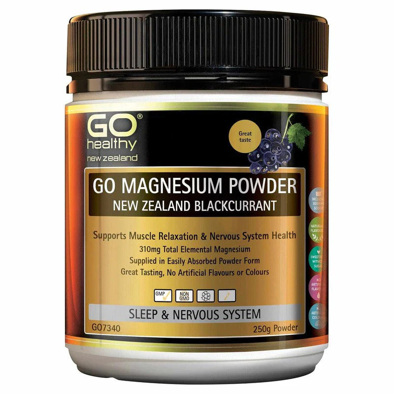 GO Healthy GO NZ Blackcurrant Magnesium Powder 250g - Image 2