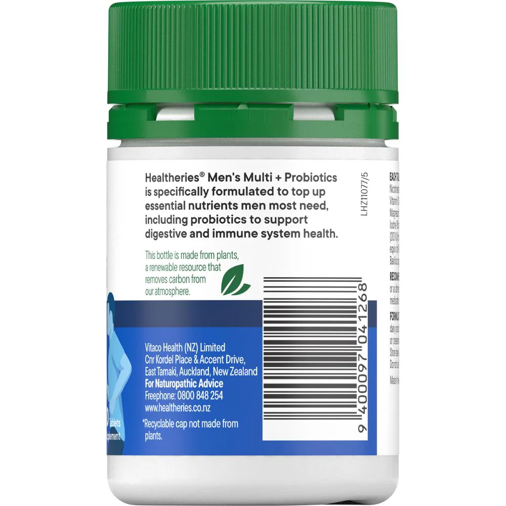 Healtheries Men's Multi + Probiotics One-A-Day Tablets 60s - Image 3