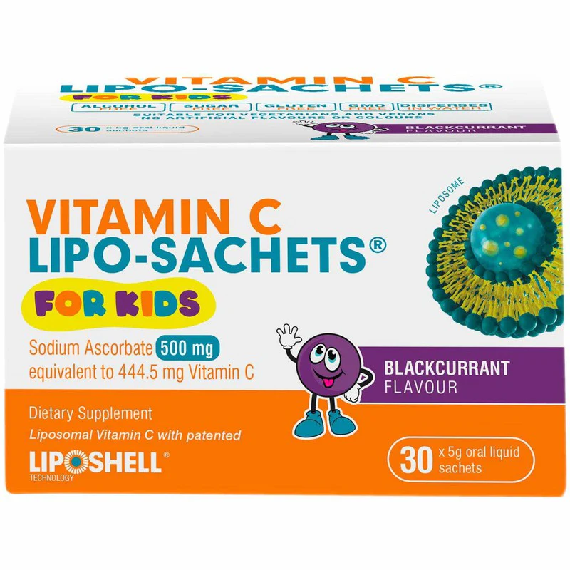 Lipo-Sachets Vitamin C For Kids Blackcurrant Sachets 30s - Image 2