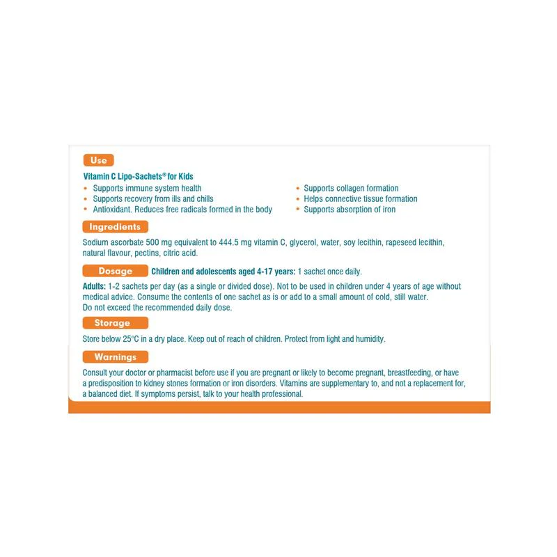 Lipo-Sachets Vitamin C For Kids Blackcurrant Sachets 30s - Image 3