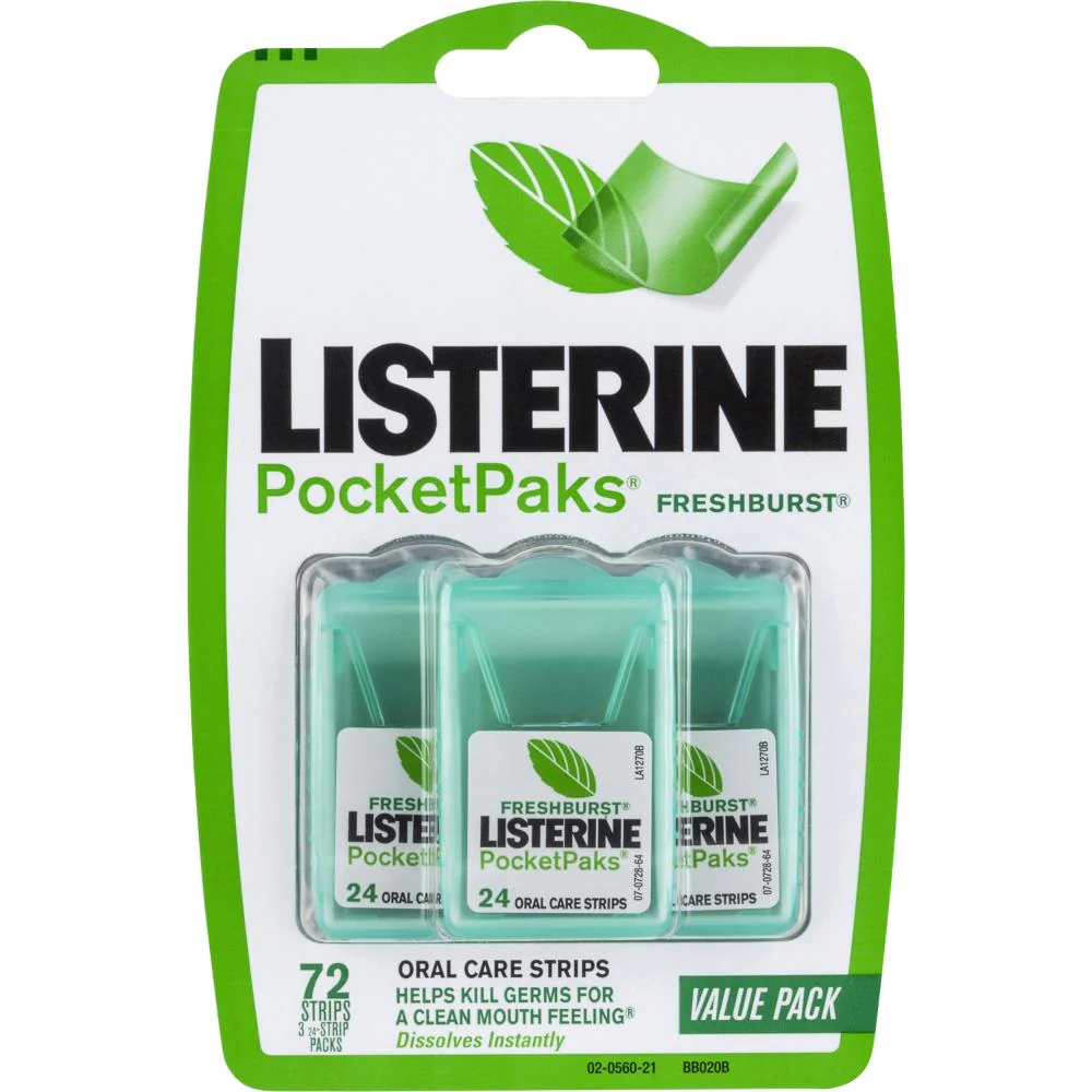 Listerine Freshburst Pocket 72pk