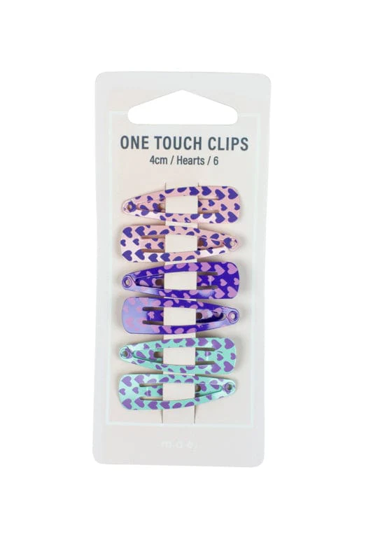 Mae O/T Clip 4cm wHeart 6pk