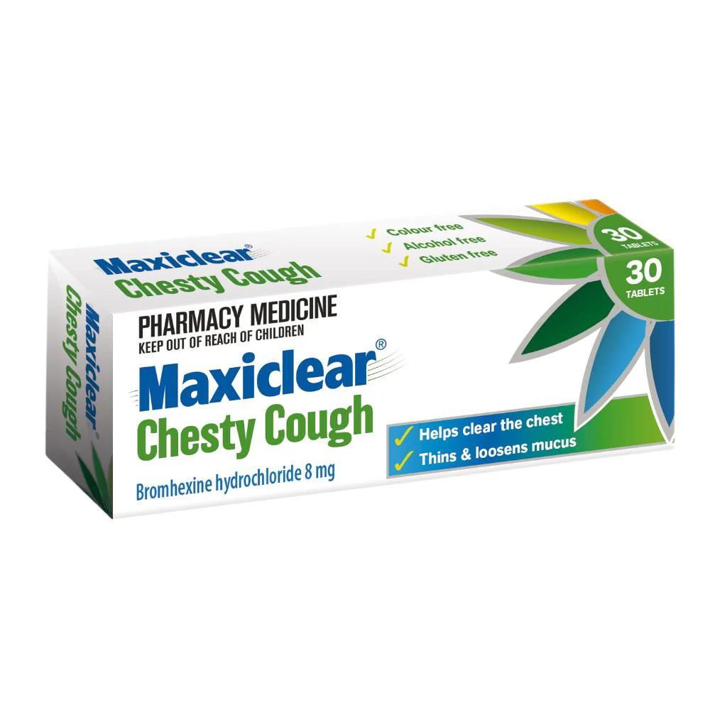 Maxiclear Chesty Cough 8mg Tablets 30s - Image 2