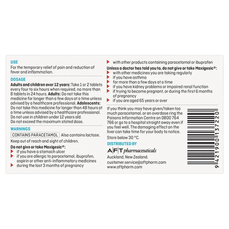 Maxigesic Pain Relief Tablets 100s - Image 5