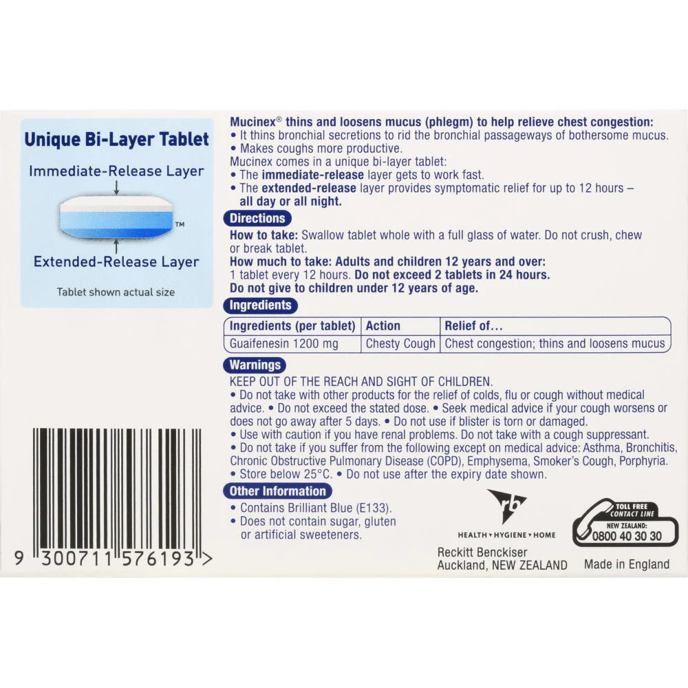 Mucinex Maximum Strength Chesty Cough Tablets 14s - Image 2