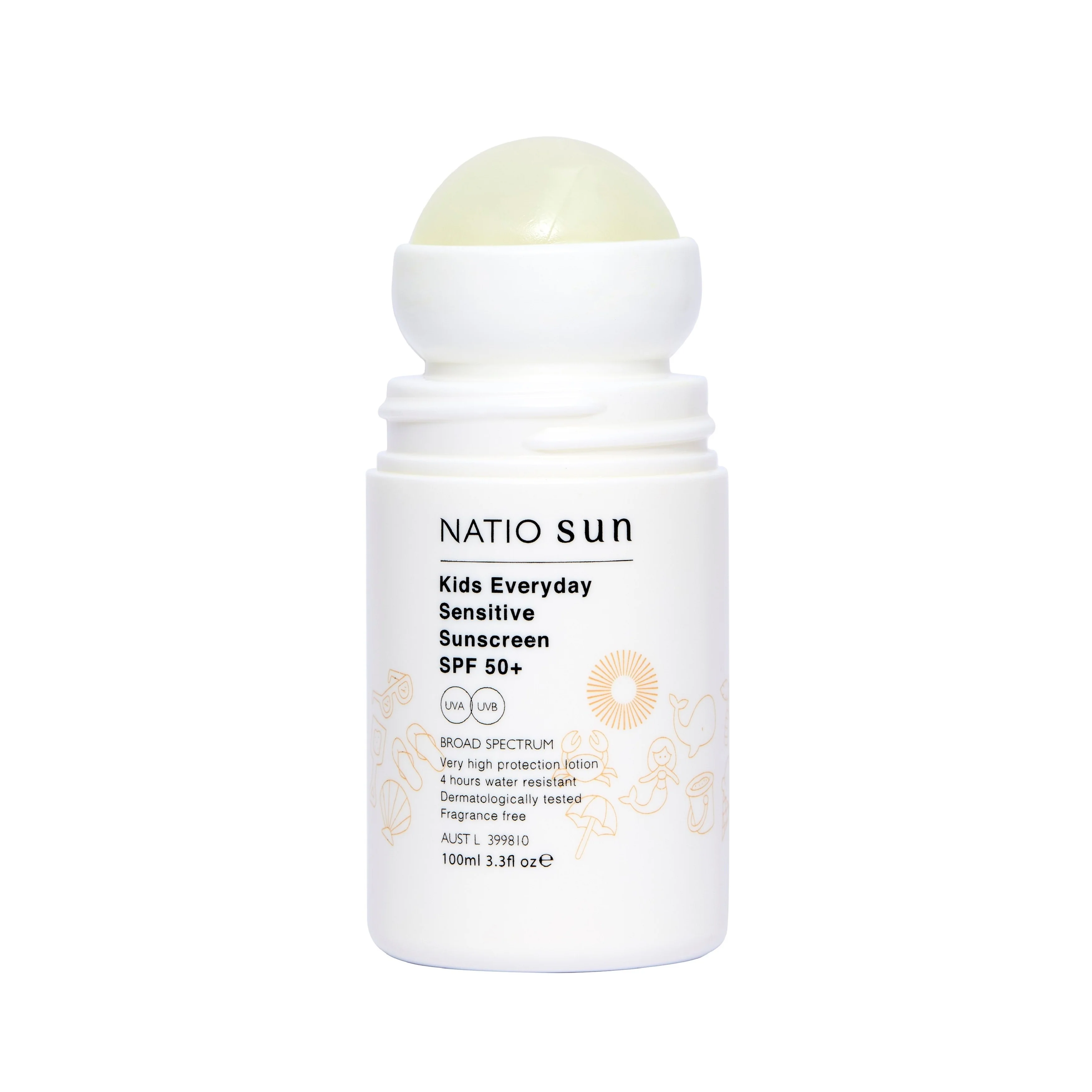 Natio Kids Daily Sensitive Sunscreen SPF50+ (Roll On) 100ml - Image 2