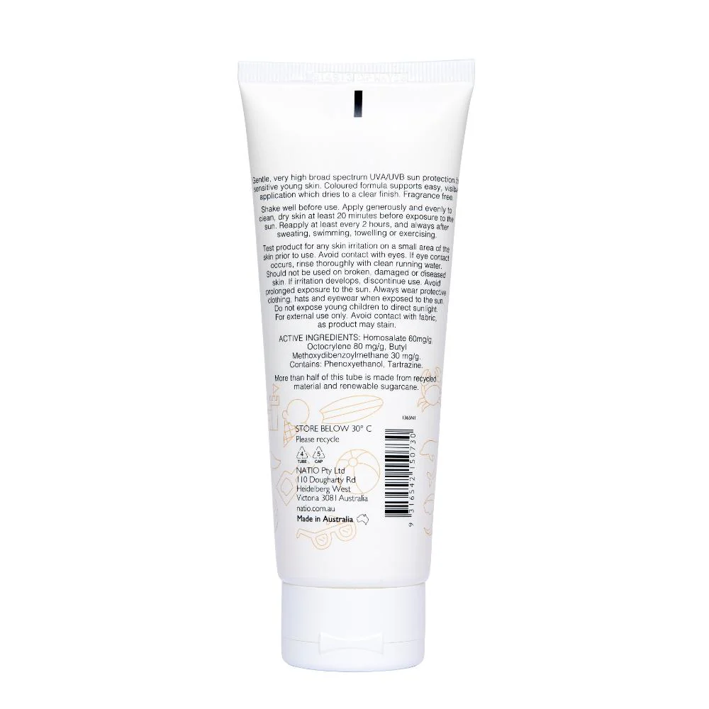 Natio Kids Daily Sensitive Sunscreen SPF50+ (Tube) 100ml - Image 2