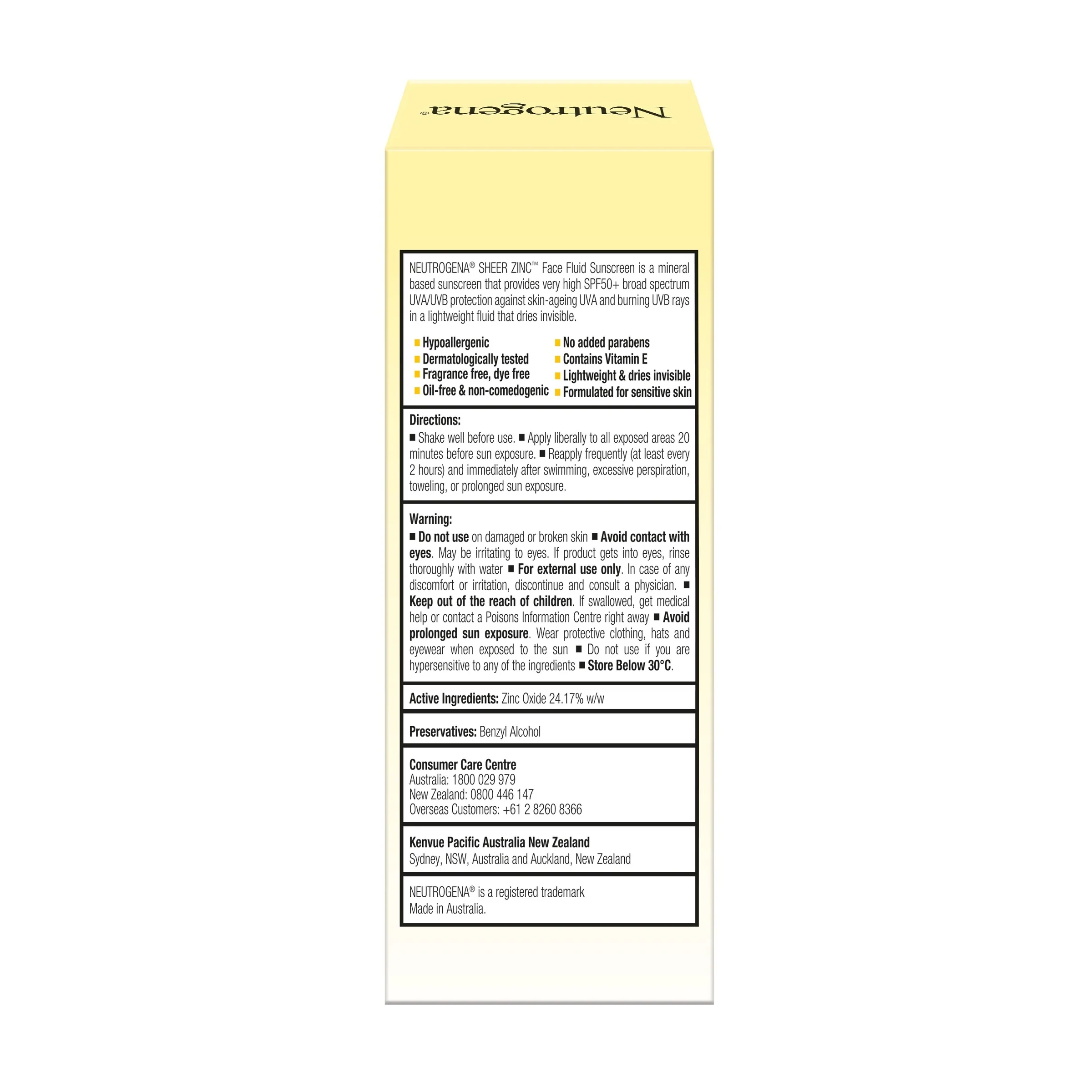 Neutrogena Sheer Zinc Face Fluid SPF50+ 50ml - Image 3