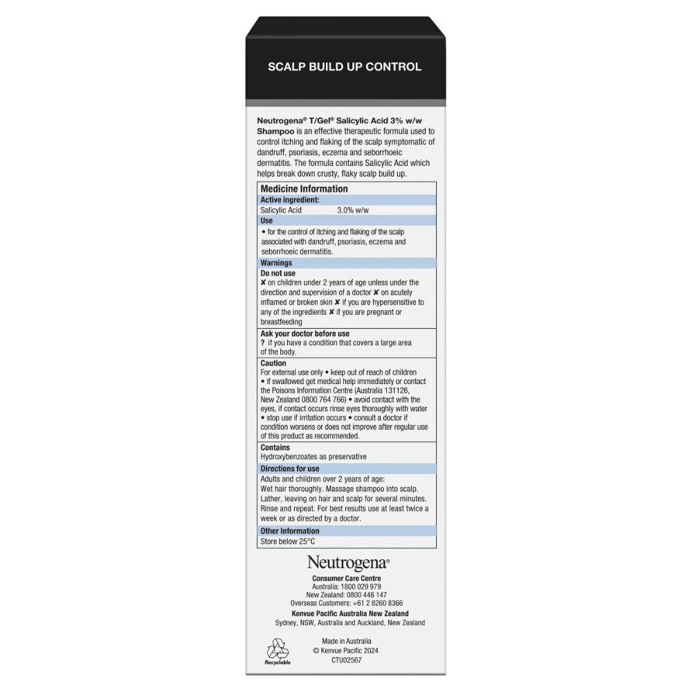 Neutrogena T Gel Salicylic Acid Shampoo 200ml - Image 7