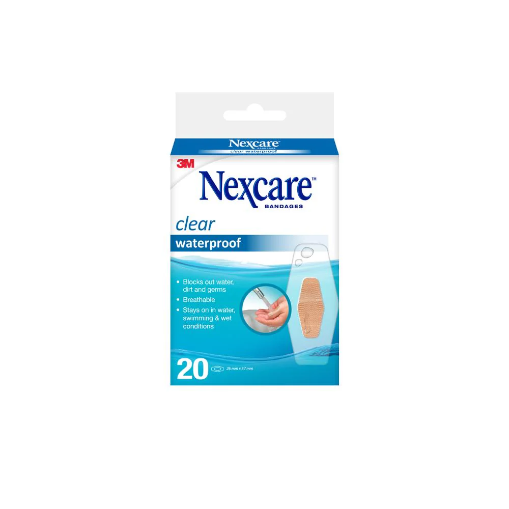 Nexcare Clear Waterproof One Size 20pk