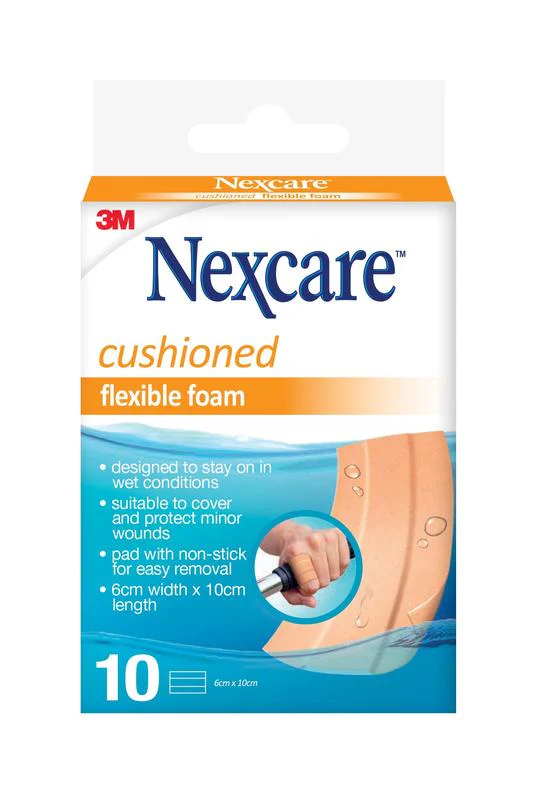 Nexcare Cushioned Flex Foam 6cm x 10cm 10pk
