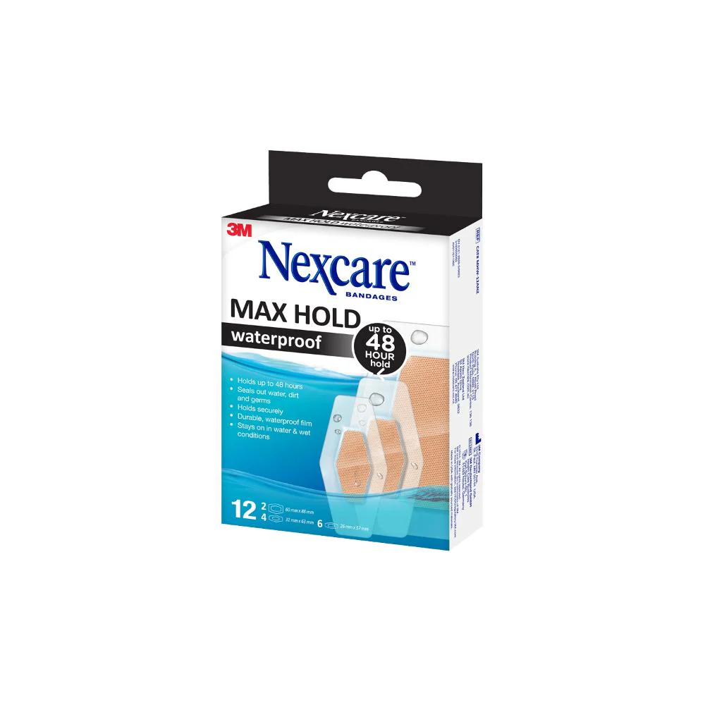Nexcare Max Hold Waterproof Bandages Assorted 12pk - Image 2