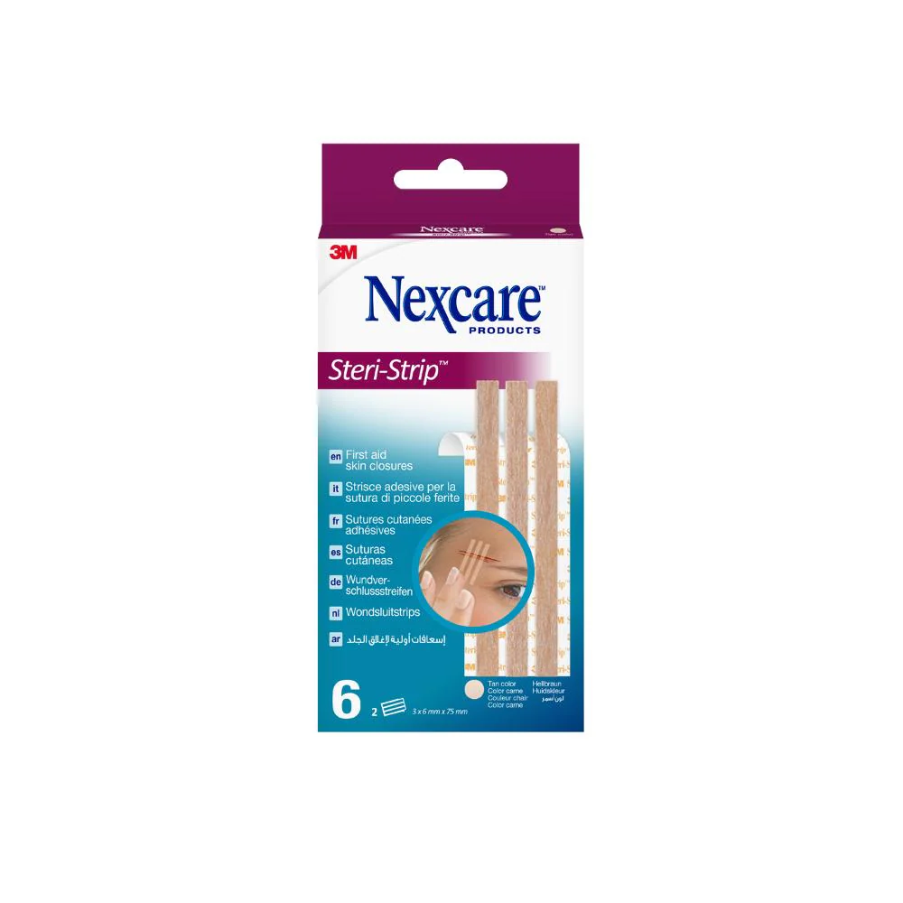 Nexcare Steri-Strip Tan 6x75mm 6s