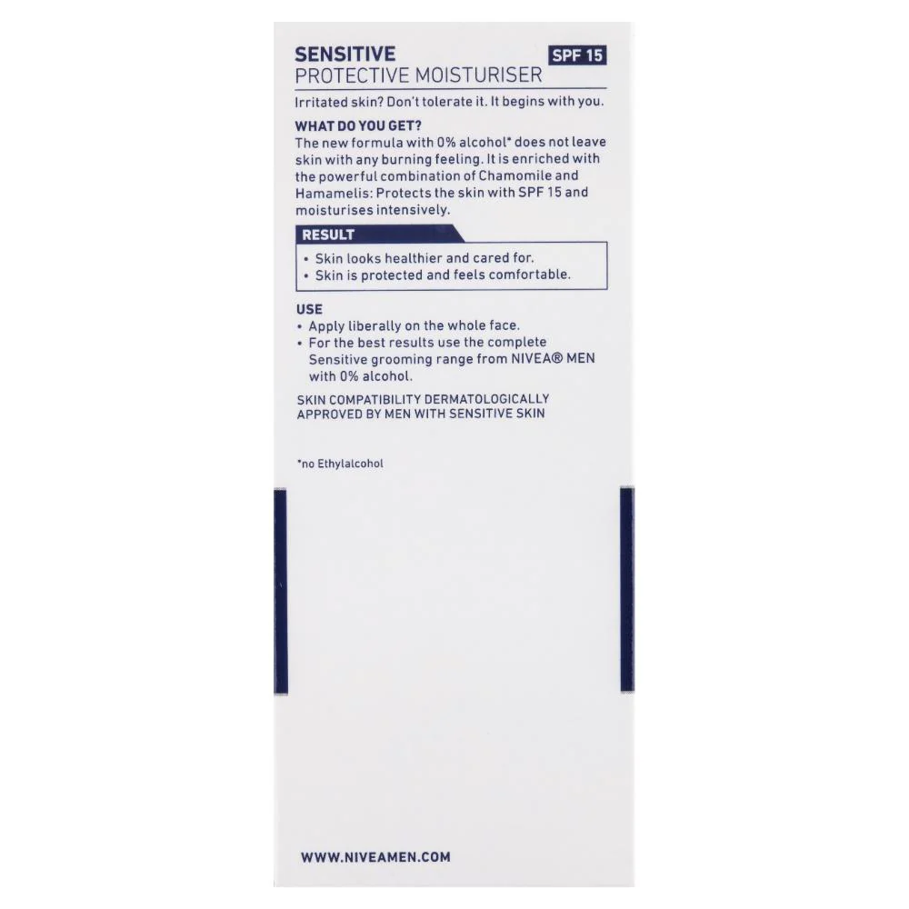 Nivea Men Sensitive Protective Moisturiser SPF15 75ml - Image 4