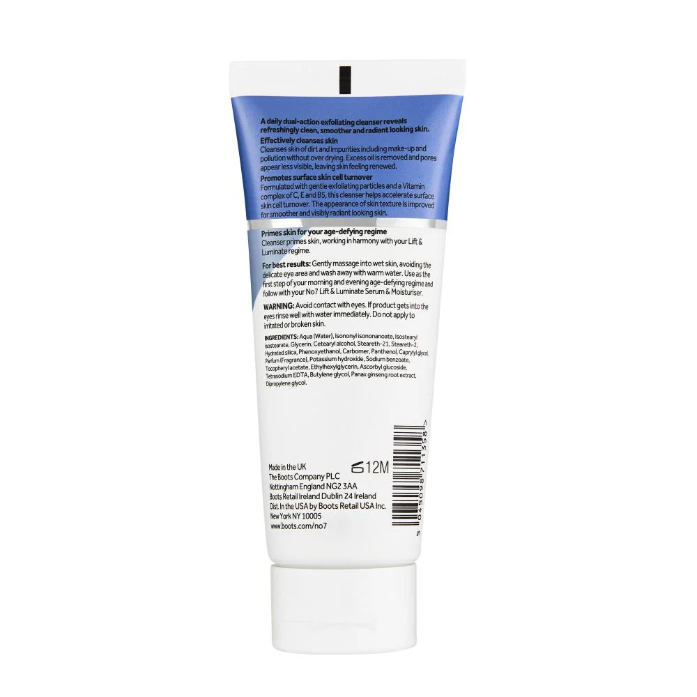 No7 Lift & Luminate Cleansing Exfoliator 100ml - Image 5