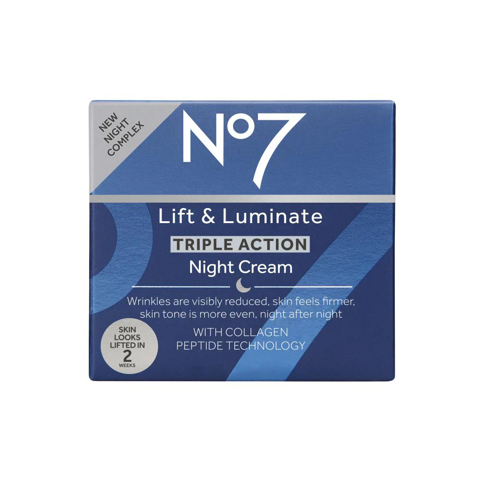No7 Lift & Luminate Triple Action Night Cream 50ml - Image 6