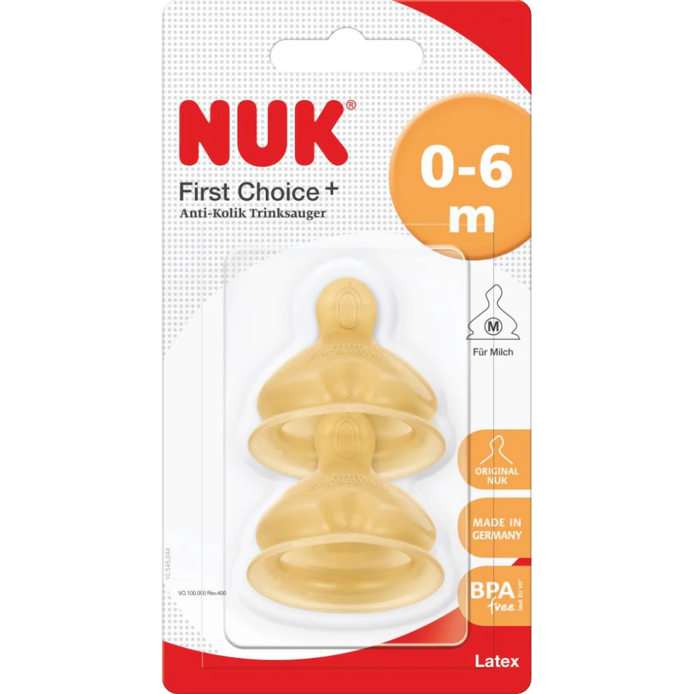 Nuk FC+ Latex Teat 0-6 months Medium hole 2pk