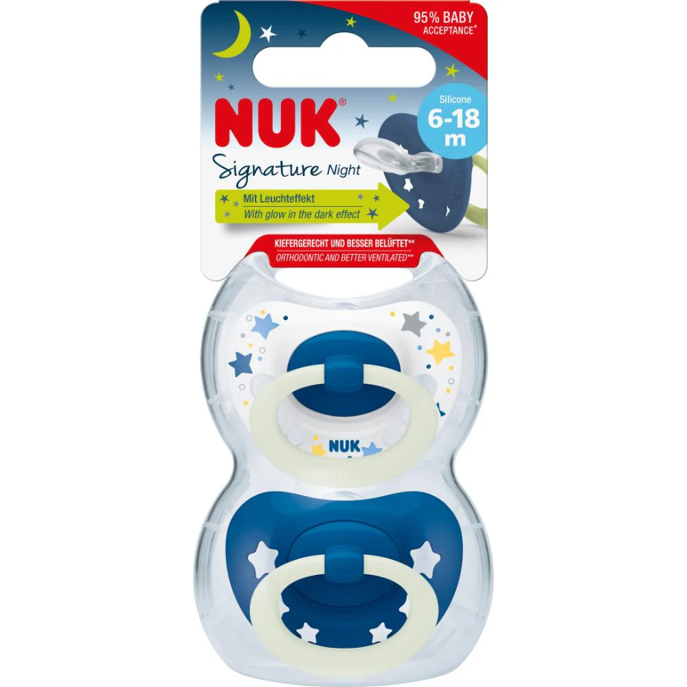 Nuk Signature Night Soother 6-18 months Assorted 2pk - Image 4