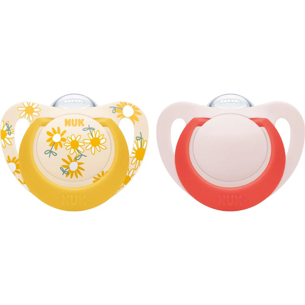 Nuk Star Silicone Soother 18-36 months Assorted 2pk