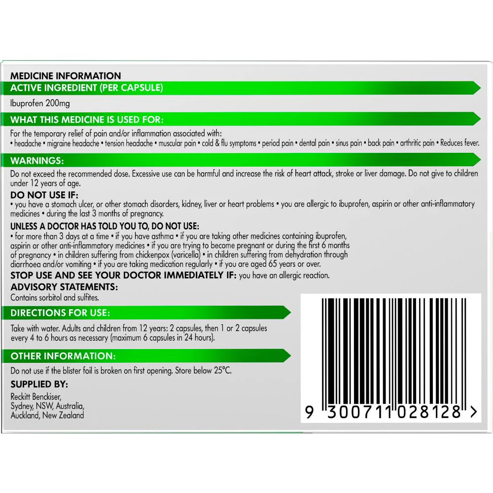 Nurofen Zavance Mini Liquid Capsules 64s - Image 3